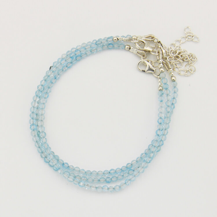 Dainty Gemstone Beaded Sterling Bracelet