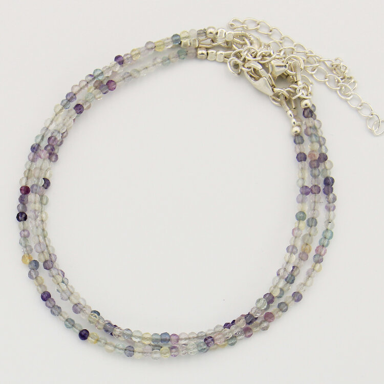 Dainty Gemstone Beaded Sterling Bracelet