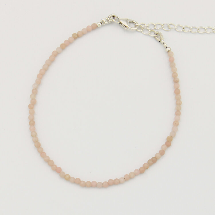 Dainty Gemstone Beaded Sterling Bracelet