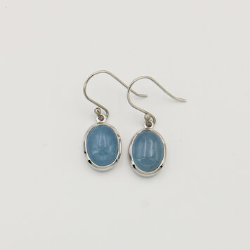 Aquamarine Oval Sterling Earrings Aquamarine Oval Sterling Earrings