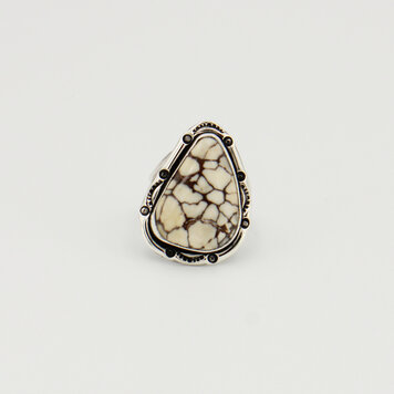 Wild Horse Wedge Sterling Ring Sz 7.5