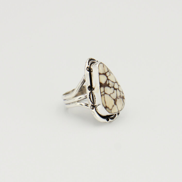 Wild Horse Wedge Sterling Ring Sz 7.5