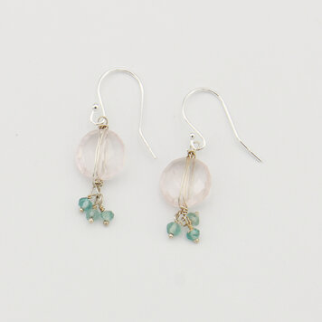 Rose Quartz & Apatite Sterling Earrings