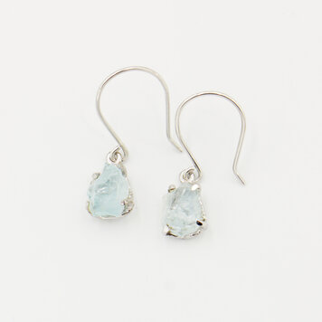 Rough Aquamarine Sterling Earrings RP