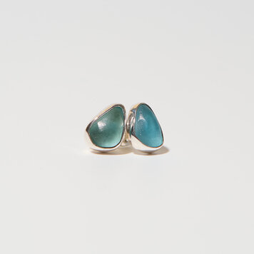 Beach Glass Ice Blue Studs
