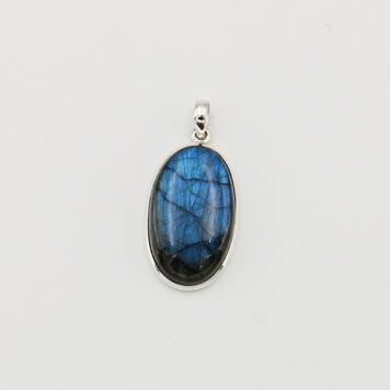 Labradorite Large Oval Sterling Pendant