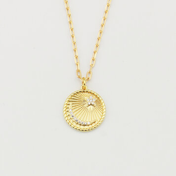 Star & Moon Medallion GF Necklace 16" Star & Moon Medallion GF Necklace 16"