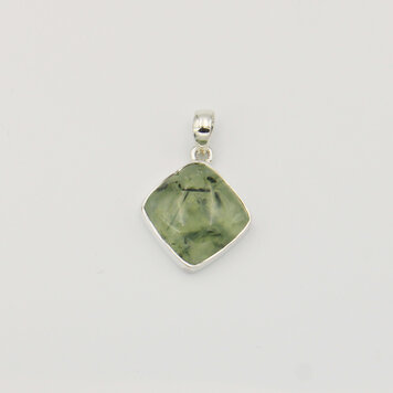 Prehnite Square Sterling Pendant Prehnite Square Sterling Pendant