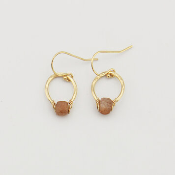 Get Lucky Peach Moonstone GF Earrings