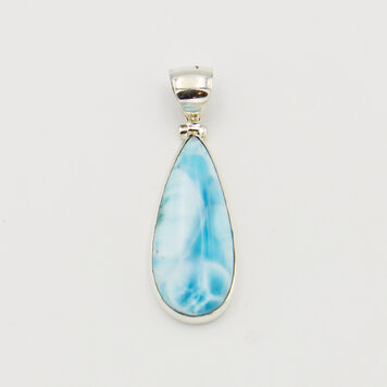 Larimar Large Pear Sterling Pendant