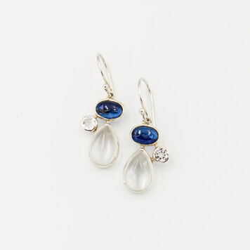 Quartz, Kyanite & Wh Topaz Sterling Earrings