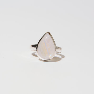 Moonstone Teardrop Sterling Ring Sz 11