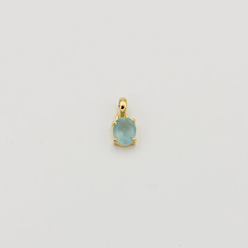 Aquamarine Oval Sterling GP Pendant