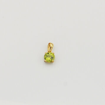 Tiny Round Peridot Sterling GP Pendant