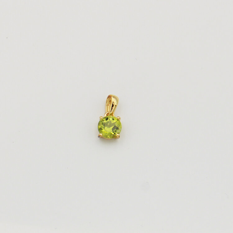 Tiny Round Peridot Sterling GP Pendant