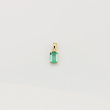Tiny Rectangle Blue Apatite Sterling GP Pendant