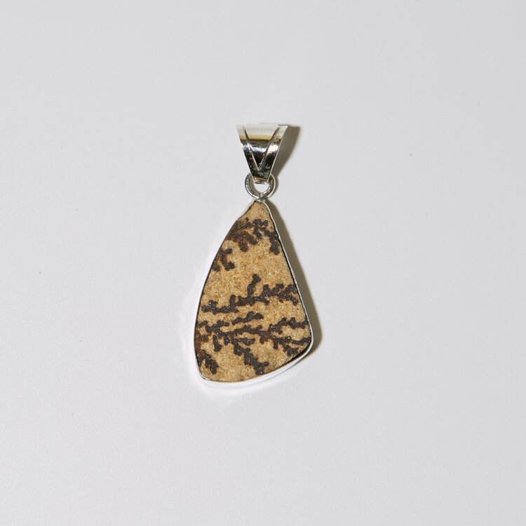 Dendrite Wedge Sterling Silver Pendant