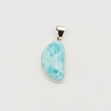 Larimar Half Moon Sterling Pendant