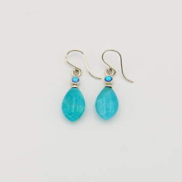 Amazonite Sterling Drop Earrings