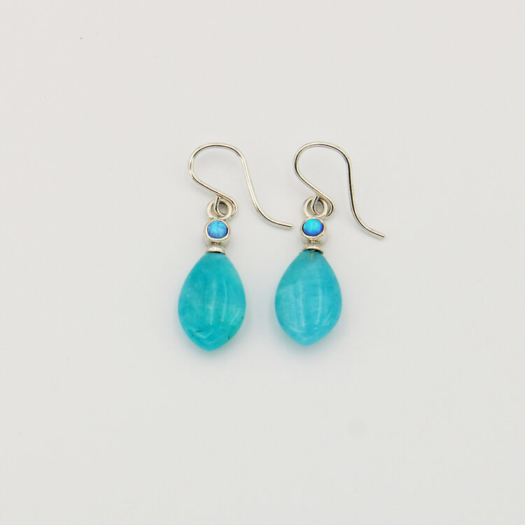 Amazonite Sterling Drop Earrings