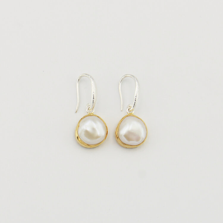 Pearl GP Sterling Drop Earrings