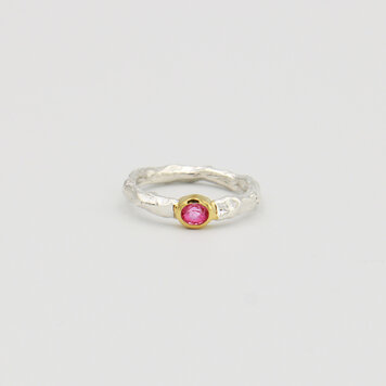 Ruby Rustic Band GP Sterling Ring Sz 7