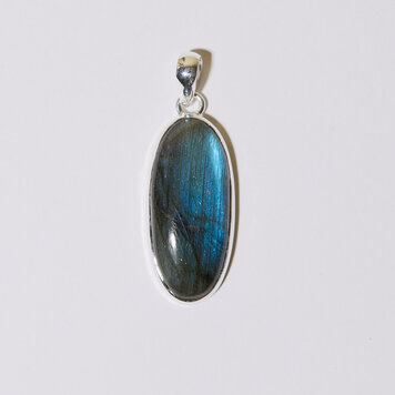 Labradorite Long Oval Sterling Pendant