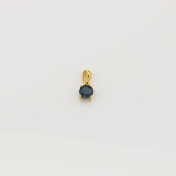 Tiny Round Sapphire Sterling GP Pendant
