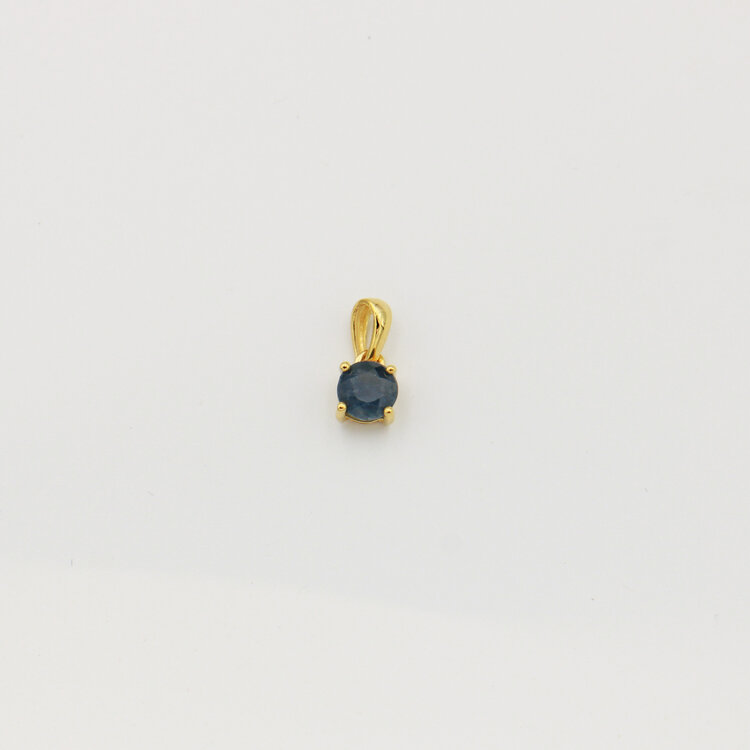 Tiny Round Sapphire Sterling GP Pendant