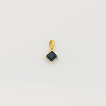 Tiny Square Sapphire Sterling GP Pendant