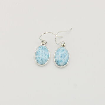 Larimar Oval Sterling Earrings Larimar Oval Sterling Earrings