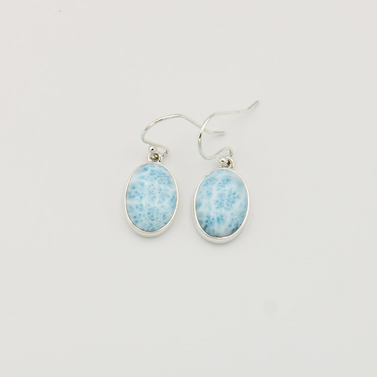 Larimar Oval Sterling Earrings