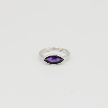 Amethyst Marquis Sterling Ring Sz 9