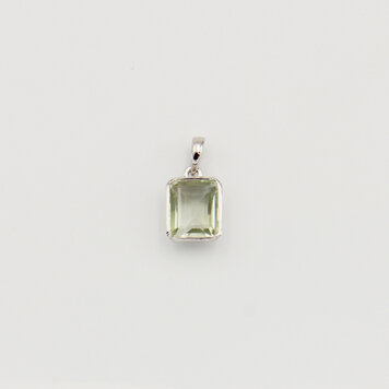 Green Amethyst Rectangle Sterling Pendant Green Amethyst Rectangle Sterling Pendant