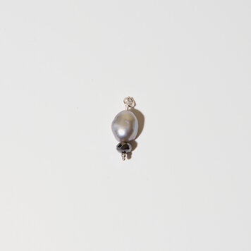 Grey Pearl & Hematite Sterling Pendant