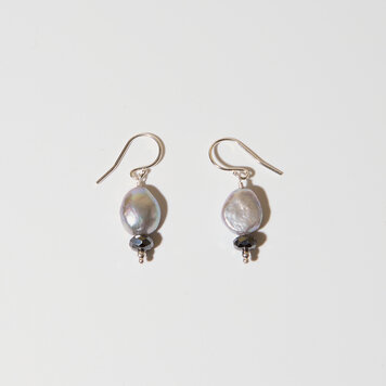 Grey Pearl & Hematite Sterling Earrings Grey Pearl & Hematite Sterling Earrings