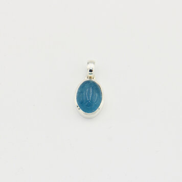 Aquamarine Oval Cabochon Sterling Pendant