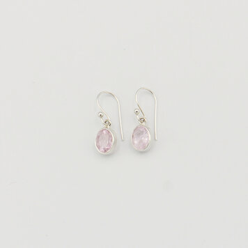 Morganite Oval Faceted Sterling Earrings Morganite Oval Faceted Sterling Earrings