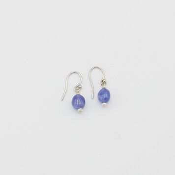 Tanzanite Bead Drop Sterling Earrings
