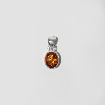 Citrine Oval w/ Swirl Sterling Pendant
