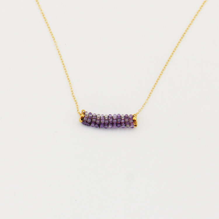 Amethyst Beads GF Necklace