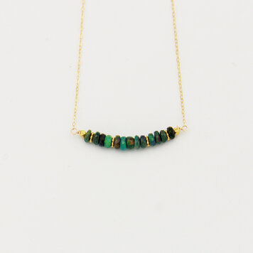 Black Ethiopian Opal Beads GF Necklace Black Ethiopian Opal Beads GF Necklace