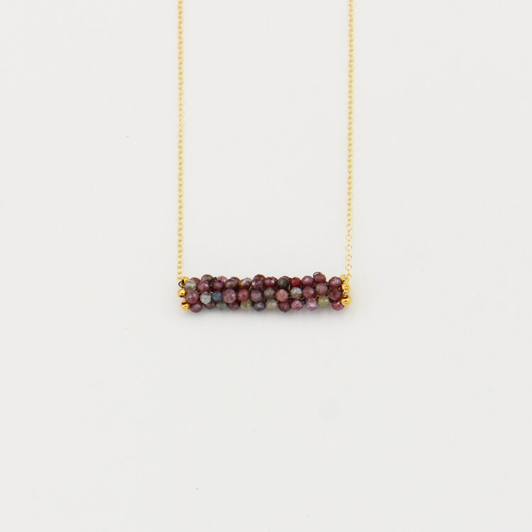 Ruby & Sapphire Beads GF Necklace