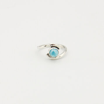 Larimar Round Wrap Sterling Ring Sz 7 Larimar Round Wrap Sterling Ring Sz 7