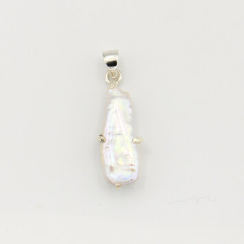 Biwa Baroque Pearl Prong Set Sterling Pendant