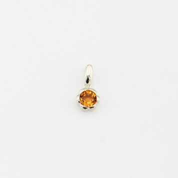 Citrine Sterling Flower Pendant