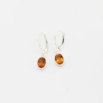 Citrine Small Oval Sterling Earrings