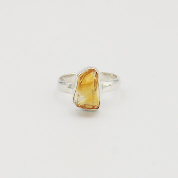 Raw Citrine Sterling Ring Sz 9