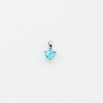Blue Topaz Trilliant Sterling Pendant