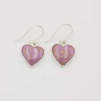 Phosphosiderite Heart Sterling Earrings